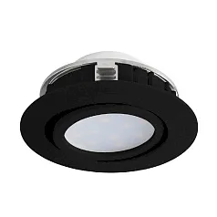 красивые 900748 Встраиваемый светильник диммируемый PINEDA, 5,5W (LED), 3000K, ?84, пластик, черный в интернет-магазине в Краснодаре