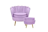 Кресло с пуфом ракушка Pearl Purple №0 в Краснодаре