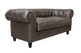 Диван из коричневой кожи Chesterfield Brown Leather 2S №1 в Краснодаре