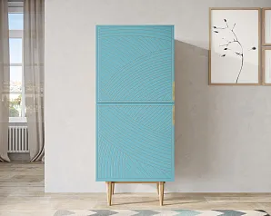 купить Вертикальный комод с двумя дверками "Лайн (Line)" LN05/GR1/blue в Краснодаре
