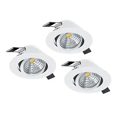 фото 33391 Комплект встраиваемых диммируемых светильников SALICETO, 3X6W (LED), 4000K, 1350lm, ?88, алюминий, белый / стекло, прозрачный, белый в интерьере в Краснодаре