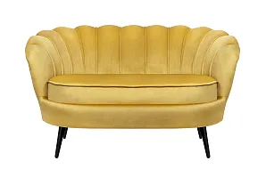 купить стильный Дизайнерский диван Pearl Double Yellow на черных ножках в Краснодаре
