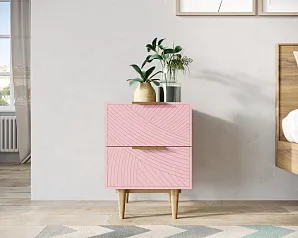 фото Тумбочка с двумя ящиками "Лайн (Line)" LN07/GR1/pink в Краснодаре