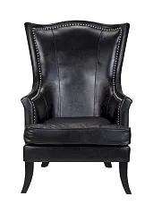 купить стильное Кожаное кресло каминное Chester Black Leather в Краснодаре