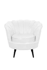заказать Низкое кресло ракушка Pearl White на черных ножках в интернет-магазине в Краснодаре