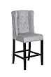 Дизайнерский полубарный стул Skipton Average Grey Velvet №1 в Краснодаре