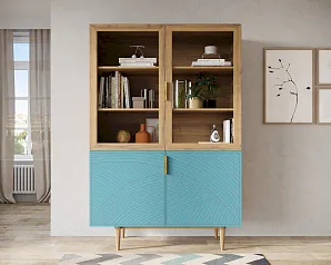 стильный Буфет с двумя дверками "Лайн (Line)" LN11/GR1/blue на заказ в Краснодаре