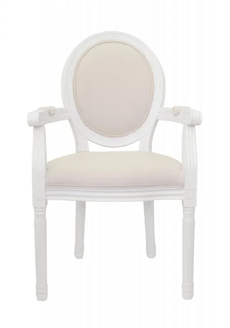 Мягкий стул с подлокотниками Volker Arm Beige and White в Краснодаре Мягкий стул с подлокотниками Volker Arm Beige and White