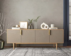 красивый Комод под TV с четыремя дверками "Лайн (Line)" R21/beige в интернет-магазине в Краснодаре