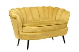 Дизайнерский диван Pearl Double Yellow на черных ножках №1