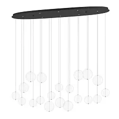 390344 Люстра диммируемая ESPARDELLO, 8X5,4W (LED), 3000K, 4080lm, L1480, B260, H2200, сталь, черный/стекло, прозрачный в интернет-магазине в Краснодаре