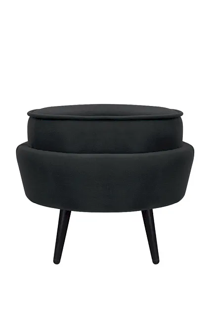 Пуф Pearl Adorn Black на черных ножках в Краснодаре Пуф Pearl Adorn Black на черных ножках