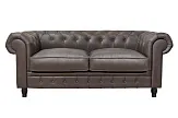Диван из коричневой кожи Chesterfield Brown Leather 2S №0 в Краснодаре