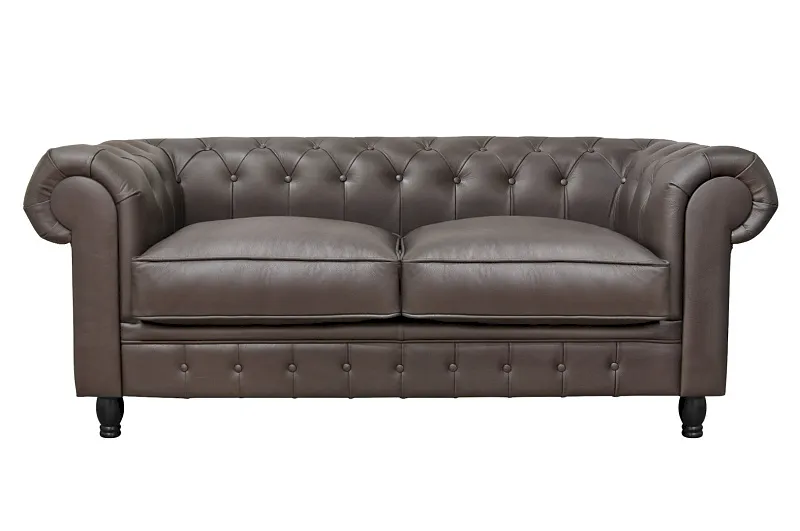 Диван из коричневой кожи Chesterfield Brown Leather 2S в Краснодаре Диван из коричневой кожи Chesterfield Brown Leather 2S в Краснодаре