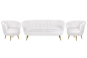 стильный Комплект кресел и дивана ракушка Pearl Triple White Boucle на заказ в Краснодаре