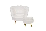 Кресло с пуфом ракушка Pearl Beige №0 в Краснодаре