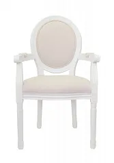 стильный Мягкий стул с подлокотниками Volker Arm Beige and White на заказ в Краснодаре