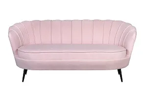 Дизайнерский диван Pearl Triple Pink на черных ножках в интерьере в Краснодаре