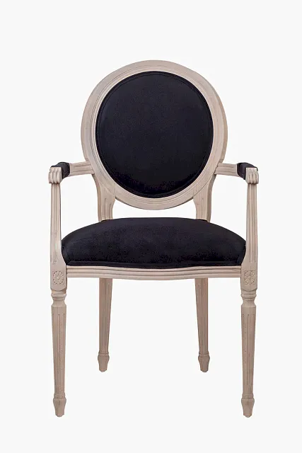 Мягкий стул с подлокотниками Delo Arm Black Velvet