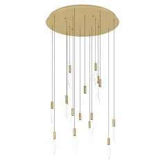 купить 390361 Люстра диммируемая MIRADOR, 16X3,3W (LED), 3000K, 5440lm, ?780, сталь, латунь, золотой/пластик, прозрачный в Краснодаре