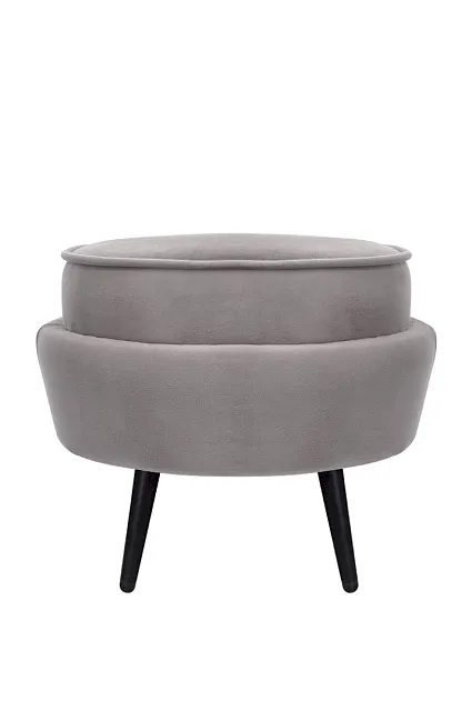 Пуф Pearl Adorn Grey на черных ножках в Краснодаре Пуф Pearl Adorn Grey на черных ножках