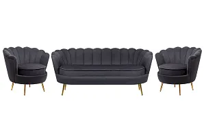 красивый Комплект кресел и дивана ракушка Pearl Triple Black в Краснодаре