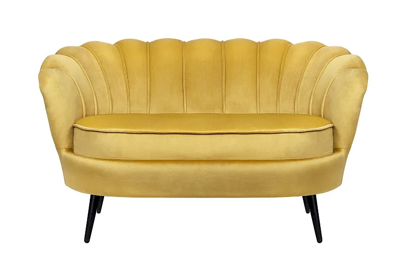Дизайнерский диван Pearl Double Yellow на черных ножках в Краснодаре Дизайнерский диван Pearl Double Yellow на черных ножках