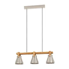 красивые 43952 Люстра CAWTON, 3X40W (E27), L760, B160, H1100, сталь, дерево, коричневый на заказ в Краснодаре