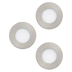 98634 Комплект встраиваемых светильников FUEVA 1, 3X2,8W (LED), 3000K, 1050lm, IP20/44, ?85, литой металл, матовый никель / пластик, белый на заказ в Краснодаре