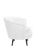 Низкое кресло ракушка Pearl White на черных ножках №2