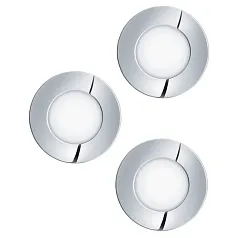 красивые 98635 Комплект встраиваемых светильников FUEVA 1, 3X2,8W (LED), 3000K, 1050lm, IP20/44, ?85, литой металл, хромированный / пластик, белый в Краснодаре