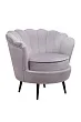 Низкое кресло ракушка Pearl Grey на черных ножках №1