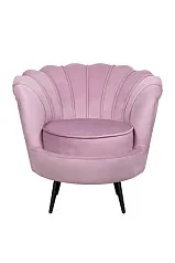 фото Кресло ракушка Pearl Pink на черных ножках в интерьере в Краснодаре