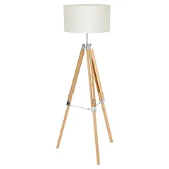купить 94324 Торшер LANTADA на треноге, 1x60W (E27), ?700, H1060-1500, дерево/ текстиль, бежевый, регул. в в Краснодаре