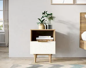 Тумбочка с нижним ящиком "Лайн (Line)" LN09/GR1/beige в интернет-магазине в Краснодаре