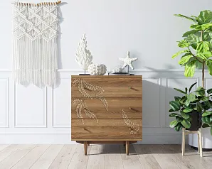 Комод "Boho" 3 ящика с растением арт BH04 в Краснодаре