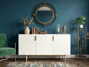 стильный Комод с тремя дверками "Лайн (Line)" LN02/GR1/beige на заказ в Краснодаре