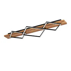 красивые 901936 Светодиодный настенно-потолочный светильник BOYAL, 2X13W 1X16W(LED LED), 3000K, 3500 2200lm, сталь, дерево, черный, коричневый , белый на заказ в Краснодаре