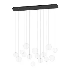 фото 390334 Люстра диммируемая ESPARDELLO, 8X5,4W (LED), 3000K, 4080lm, L1170, B200, H1500, сталь, черный/стекло, прозрачный в интерьере в Краснодаре