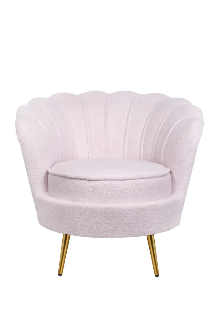 Низкое кресло ракушка Pearl Pink Boucle на заказ в Краснодаре