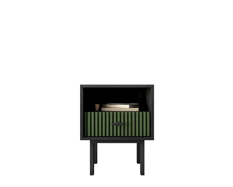 Тумбочка с нижним ящиком "Эмерсон (Emerson)" арт EM17/green/L