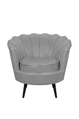 купить Низкое кресло ракушка Pearl Grey V2 на черных ножках в Краснодаре