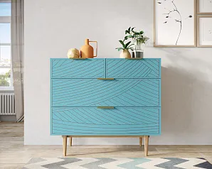 Комод с четыремя ящиками "Лайн (Line)" LN14/GR1/blue в Краснодаре
