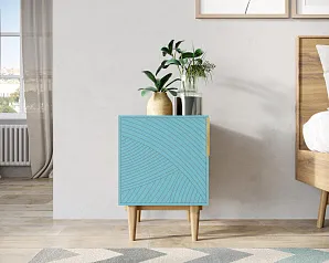 Тумбочка с дверкой "Лайн (Line)" LN08/GR1/blue на заказ в Краснодаре