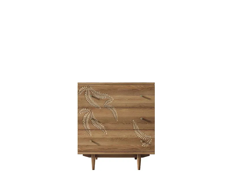 Комод "Boho" 3 ящика с растением арт BH04 в Краснодаре Комод "Boho" 3 ящика с растением арт BH04