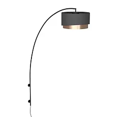 купить 390406 Торшер с сенсорным выключателем MANDERLINE, 1X40W (E27), H1890, сталь, чёрный/текстиль, чёрный, латунь в Краснодаре
