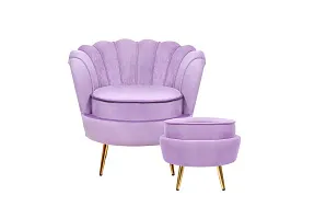 Кресло с пуфом ракушка Pearl Purple в Краснодаре