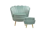 Кресло с пуфом ракушка Pearl Green №0 в Краснодаре