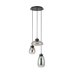 купить 390299 Люстра диммируемая SARNARRA, 3X5,4W (LED), 2700K, 1530lm, ?465, сталь, черный/стекло, черный полупрозрачный в Краснодаре