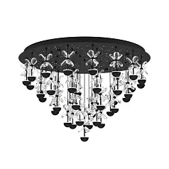 стильные 390276 Люстра диммируемая PIANOPOLI 2, 43X1,8W (LED), 3000K, 10320lm, ?780, сталь, черный/переливающееся стекло, прозрачный в Краснодаре